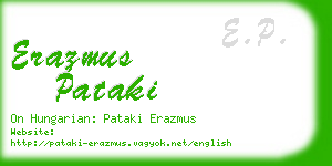 erazmus pataki business card